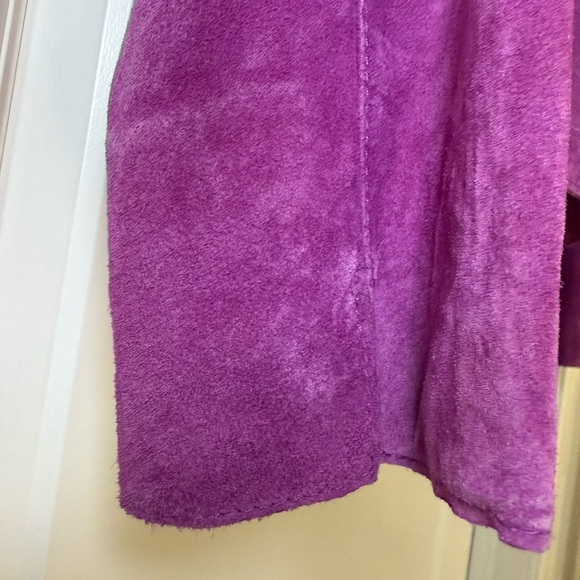 VINTAGE Jones New York Vibrant Purple Leather Suede Jacket PERFECT Size XL - Picture 9 of 11